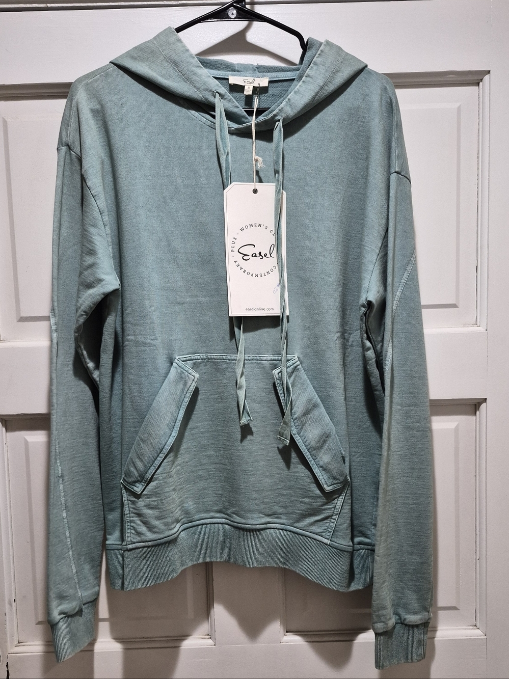 🌿 Easel Sage Green Hoodie | Lightweight Cotton | Kangaroo Pocket | Small NWT